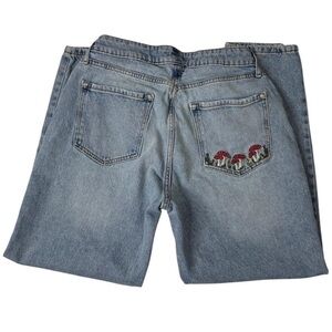 Y2K Forever 21 Denim Jeans with Mushroom Pocket Design